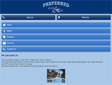 Tablet Screenshot of preferredpoolandspa.com